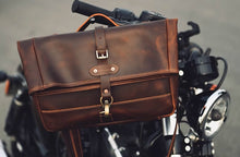 Harley motorcycle folding top layer cowhide shoulder bag, casual trend motorcycle men's crossbody bag, crazy horse leather motorcycle back
