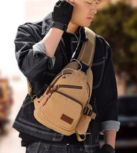 Sports and leisure men's handbag, chest bag, trendy brand single shoulder crossbody backpack, multifunctional canvas small bag, trendy waist bag for men