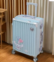 24 inch sturdy and durable suitcase with 20 aluminum frame for women and men, luggage rack for travel, 26 silent suitcase, thickened and simple