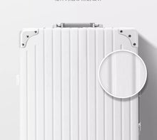 EAZZ luggage for women, 20 inch aluminum frame suitcase for men, large capacity, sturdy and durable, boarding password, travel leather suitcase