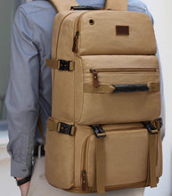 Men's canvas bag extra large backpack with large capacity for travel boarding, overseas travel, working, outdoor hiking backpack