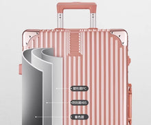 Travel suitcase, aluminum frame, 20 pull rod suitcase, universal wheels, 24 female and male students, 26 boarding leather suitcase, 29 inches durable