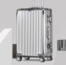 All aluminum magnesium alloy suitcase with universal wheels, men's luggage, women's boarding case, 24 inch password box, leather box, travel suitcase
