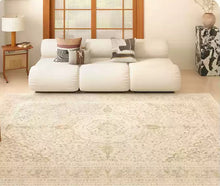 Light luxury high-end carpet living room 2024 new American style washable and erasable bedroom retro Persian green floor mat