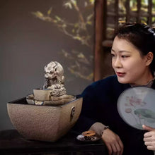 Daily wealth, flowing water, generating wealth, ornaments, circular water scenery, new Chinese style office, front desk, tea room, desktop, opening gifts