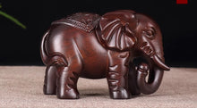 Elephant ornament, a pair of wooden carvings, ebony wood, solid wood, small elephant, living room carving, home decoration, wooden crafts