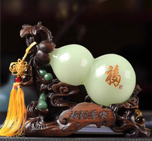 Glass jade gourd ornaments attract wealth, entrance hall gourd, Chinese style home, living room, TV cabinet decorations, housewarming gifts