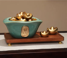 Ceramic treasure trove ornaments attract wealth, new Chinese style home, living room, office high-end decorations, opening gifts