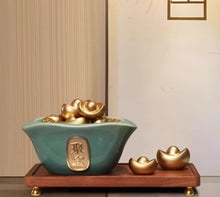 Ceramic treasure trove ornaments attract wealth, new Chinese style home, living room, office high-end decorations, opening gifts