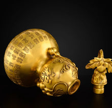 Copper Baifu gourd ornament, pure brass desktop, living room, office entrance, attracting wealth, receiving wealth, town residence, large decoration