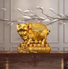 Copper pig ornaments attract wealth and prosperity, pig wealth and prosperity, pig piggy bank attracts wealth and wealth, copper pig ornaments are home decoration gifts