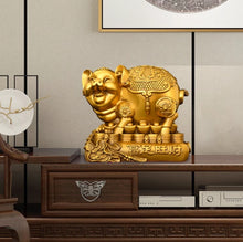 Copper pig ornaments attract wealth and prosperity, pig wealth and prosperity, pig piggy bank attracts wealth and wealth, copper pig ornaments are home decoration gifts