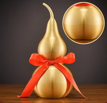 Copper gourd ornament, open cover, hollow brass gourd pendant, handicraft, living room entrance, bedroom, office decoration