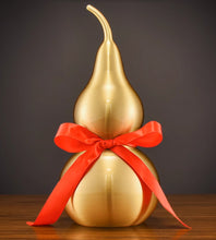 Copper gourd ornament, open cover, hollow brass gourd pendant, handicraft, living room entrance, bedroom, office decoration