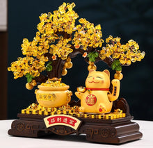 Lucky Cat Pendant Automatic Waving Office Store Cashier Money Tree Treasure Bowl Decoration Opening Gift