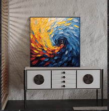 Small niche creative square hanging painting, simple abstract restaurant mural, American art living room decoration painting, background wall painting