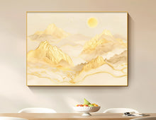 Rizhao Jinshan Restaurant Decoration Painting Modern Simplicity, Light Luxury, High End, Gold Foil Mural with Back to Mountain, Living Room Hanging Painting