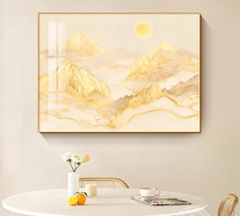 Rizhao Jinshan Restaurant Decoration Painting Modern Simplicity, Light Luxury, High End, Gold Foil Mural with Back to Mountain, Living Room Hanging Painting