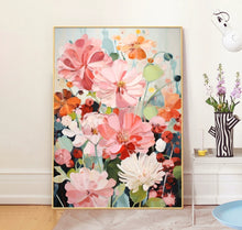 Dafen Oil Painting Village Living Room Hanging Cream Abstract Flower Restaurant Mural Nordic Fresh Desktop Decoration Painting