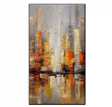 Pure hand drawn abstract oil painting, Dafen Village light luxury style entrance decoration painting, modern minimalist living room vertical texture hanging painting