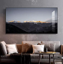 Industrial style living room decoration painting minimalist black and white Mount Fuji sofa background wall hanging painting light luxury atmospheric bedroom mural