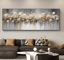 Pure hand drawn oil painting, light luxury abstract hanging painting, modern living room sofa decoration painting, hotel handmade horizontal texture mural painting