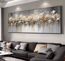 Pure hand drawn oil painting, light luxury abstract hanging painting, modern living room sofa decoration painting, hotel handmade horizontal texture mural painting