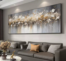Pure hand drawn oil painting, light luxury abstract hanging painting, modern living room sofa decoration painting, hotel handmade horizontal texture mural painting