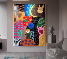 Matisse's niche art abstract decoration painting living room background wall hanging painting dopamine entrance corridor restaurant mural