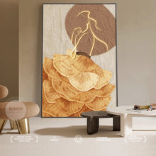 Abstract figure living room floor painting Wabi Sabi style texture painting entrance decoration painting high-end sofa background wall hanging painting