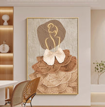 Abstract figure living room floor painting Wabi Sabi style texture painting entrance decoration painting high-end sofa background wall hanging painting