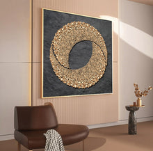 Stone running entrance hall decoration painting abstract square restaurant mural modern light luxury high-end feeling living room hanging painting