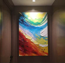 Hand drawn oil painting, modern three-dimensional black and white orange waves, abstract living room sofa, background wall, entrance texture decoration painting