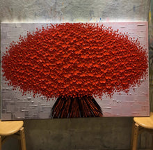 Living room, light luxury, simple, pure handmade, oil painting, sofa, background wall, mural, entrance decoration, finished product, hanging painting, attracting wealth tree