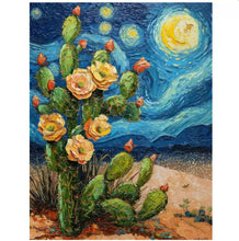 Van Gogh Starry Sky Cactus Flower Living Room Wall Decoration Painting Hand drawn Oil Painting World Famous Painting Entrance Hanging Painting Mural Painting