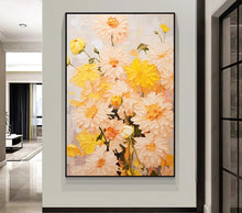 Yellow flower petal decoration painting, living room three-dimensional texture, dining room entrance, bedroom, wall hanging painting