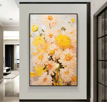 Yellow flower petal decoration painting, living room three-dimensional texture, dining room entrance, bedroom, wall hanging painting