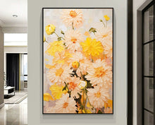Yellow flower petal decoration painting, living room three-dimensional texture, dining room entrance, bedroom, wall hanging painting