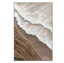 Wave pure hand-painted living room sofa background wall hanging painting abstract texture sense entrance decoration painting large floor mural