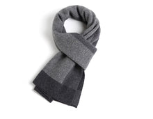 Cashmere scarf for men in winter, high-end solid color, versatile, thick and warm knitted yarn scarf, men's birthday gift