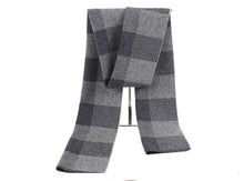 Cashmere scarf for men in winter, high-end solid color, versatile, thick and warm knitted yarn scarf, men's birthday gift