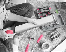 Hisspec Home Toolbox Hardware Wrench Screwdriver Pliers Daily Home Multi functional Repair Pink Set