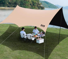 Yunshanke Black Rubber Tent Outdoor Camping Large Camping Table and Chair Complete Equipment Picnic Sunscreen Sunshade Shed
