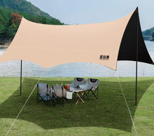 Yunshanke Black Rubber Tent Outdoor Camping Large Camping Table and Chair Complete Equipment Picnic Sunscreen Sunshade Shed