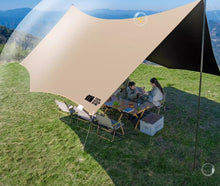 Explorer's black rubber canopy tent, outdoor equipment, camping tables and chairs, camping six piece set, no need to build sun protection and sunshade shed