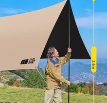 Explorer's black rubber canopy tent, outdoor equipment, camping tables and chairs, camping six piece set, no need to build sun protection and sunshade shed