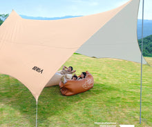 Primitive person painted silver canopy tent outdoor camping table and chair set six piece set sunshade camping rainproof equipment cloth