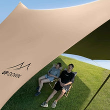 Updown black rubber canopy tent outdoor large sunscreen coating picnic rainproof sunshade complete camping equipment