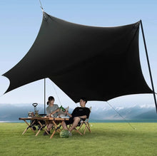 Updown black rubber canopy tent outdoor large sunscreen coating picnic rainproof sunshade complete camping equipment