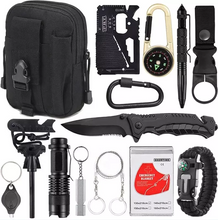 14 in 1 outdoor edc amazon fba survival kit set camping travel multi function tactical defense equipment birthday gift survival
